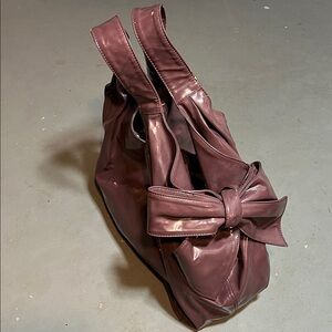 Valentino Garavani Glossy Burgundy Shoulder Bag